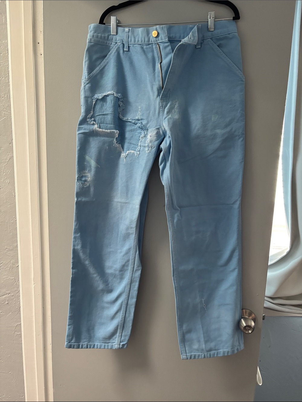 Carhartt Light Blue Men's Distressed Jeans